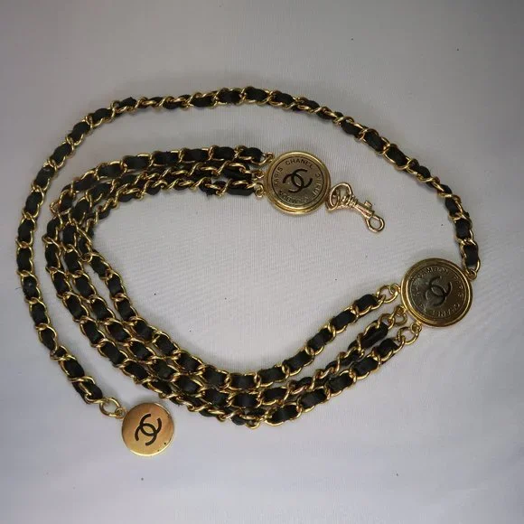 CHANEL | Accessories | Vintage Chanel 3 Rue Cambon Belt Gold